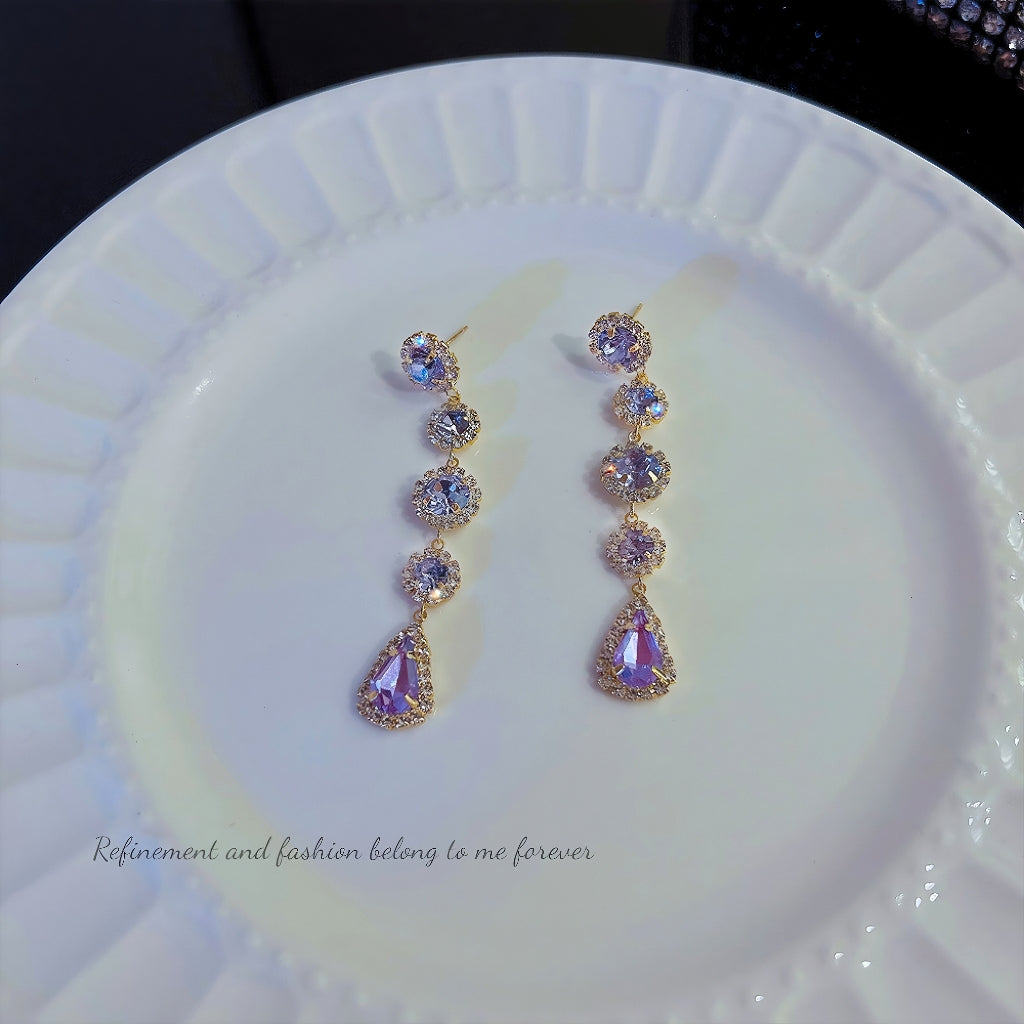 18K gold-plated 925 silver stud gemstone Earrings2