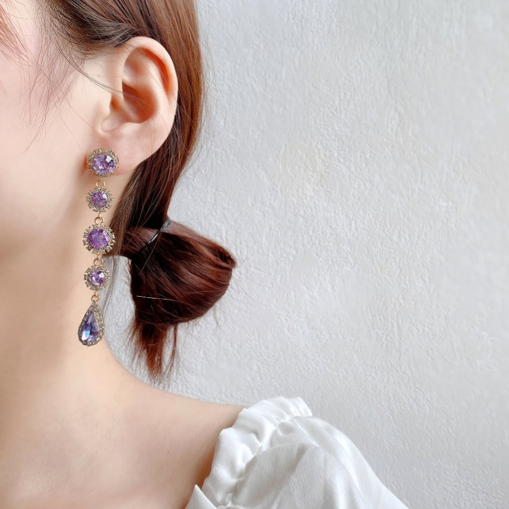 18K gold-plated 925 silver stud gemstone Earrings2