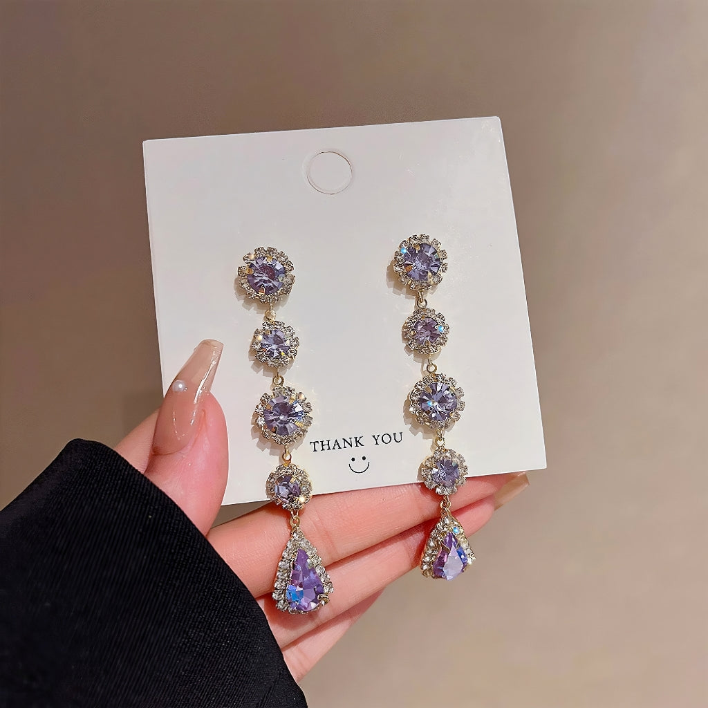18K gold-plated 925 silver stud gemstone Earrings2
